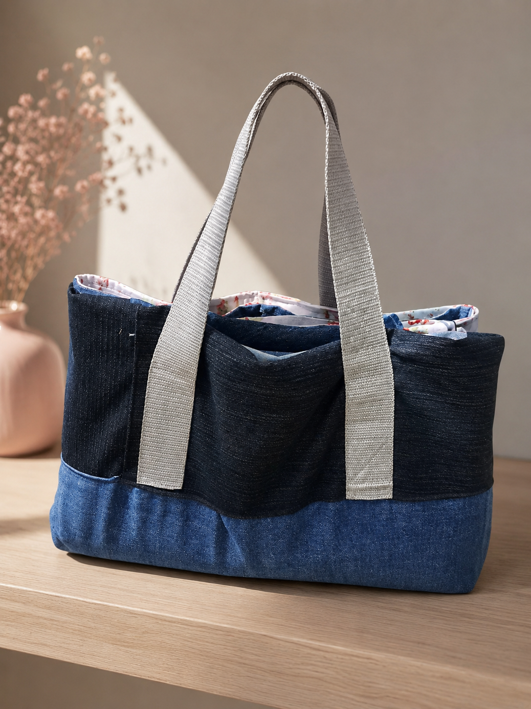Große Denim-Tasche
